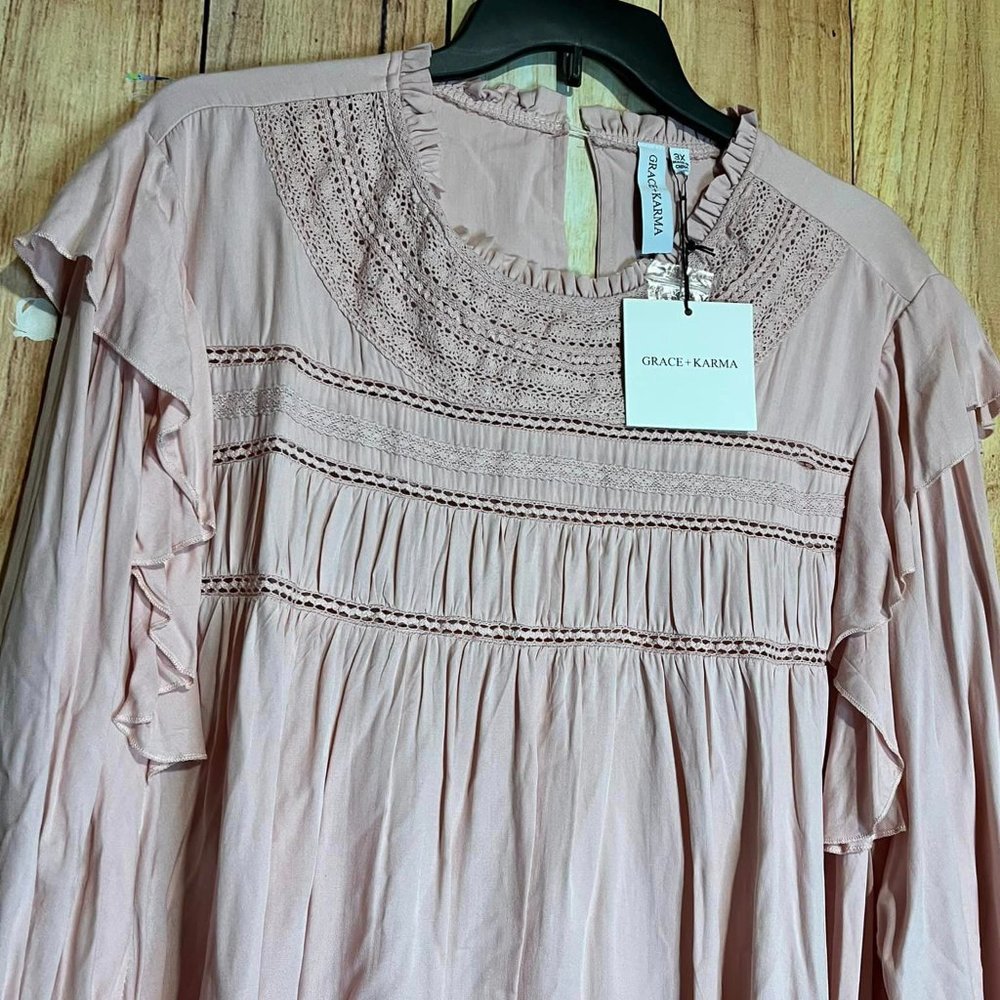 Grace & Karma Light Pink Women's Blouse - Picture 5 of 5